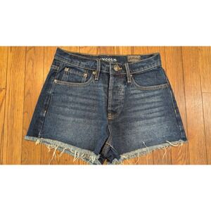 Lincoln Outfitters Womens Hi Rise Button Fly Frayed Denim Shortie Shorts Size 4